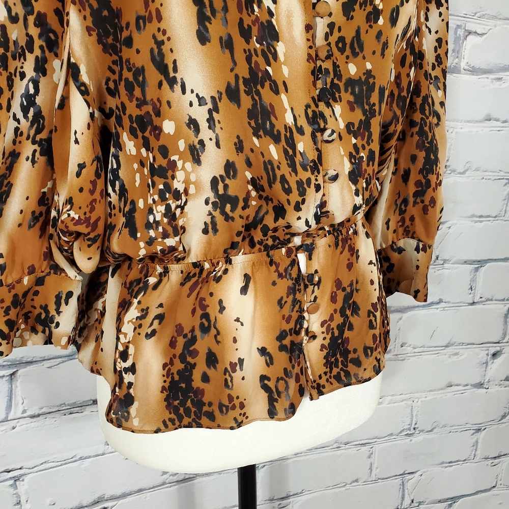 Parker Silk Leopard Ruffle Blouse - Picture 5 of 8